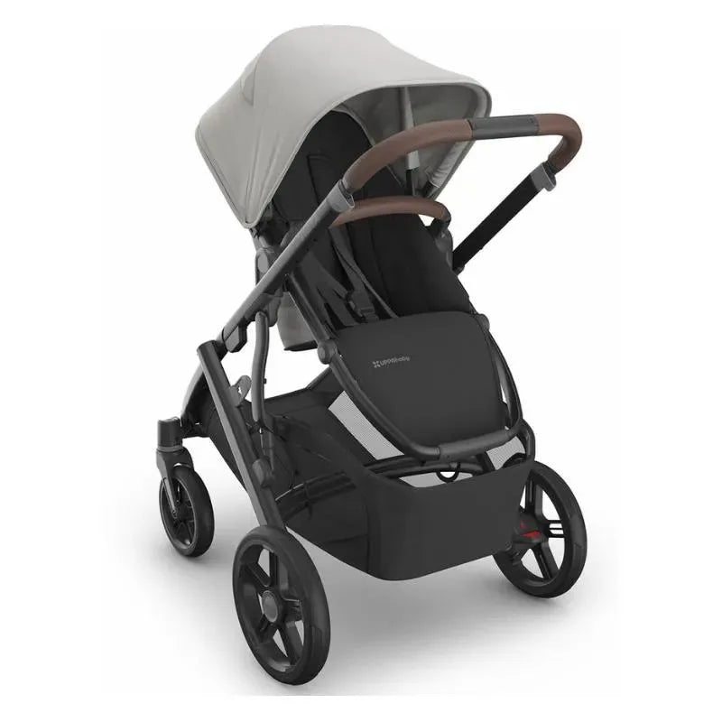 Uppababy - Vista V3 Stroller, Savannah (Pearl Gray Jacquard/Carbon Frame/Chestnut Leather)