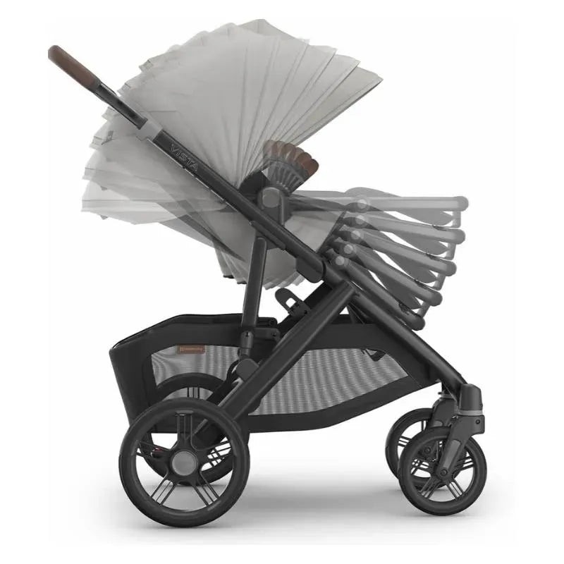 Uppababy - Vista V3 Stroller, Savannah (Pearl Gray Jacquard/Carbon Frame/Chestnut Leather)