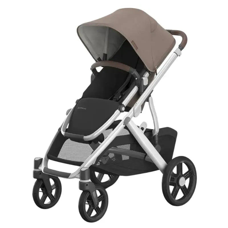 Uppababy - Vista V3 Stroller, Theo (Dark Taupe/Silver Frame/Chestnut Leather)