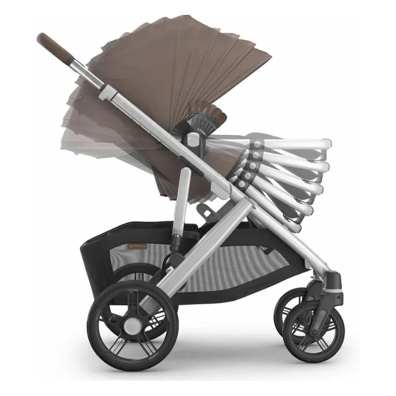 Uppababy - Vista V3 Stroller, Theo (Dark Taupe/Silver Frame/Chestnut Leather)